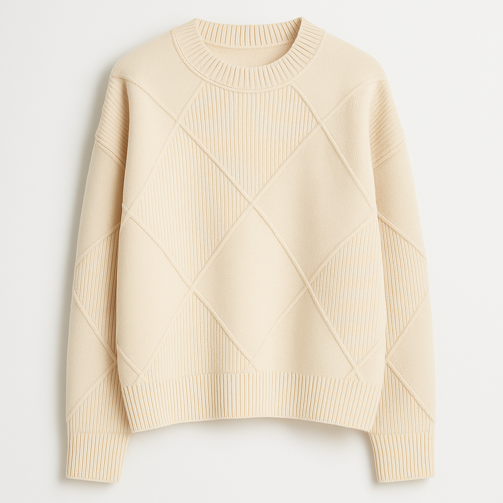 The Solene Diamond Knit Sweater