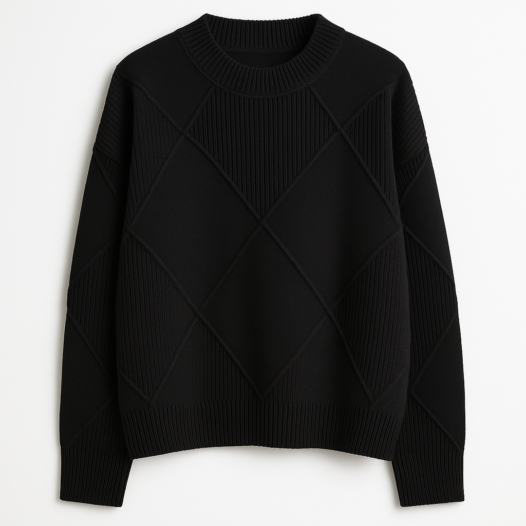 The Solene Diamond Knit Sweater