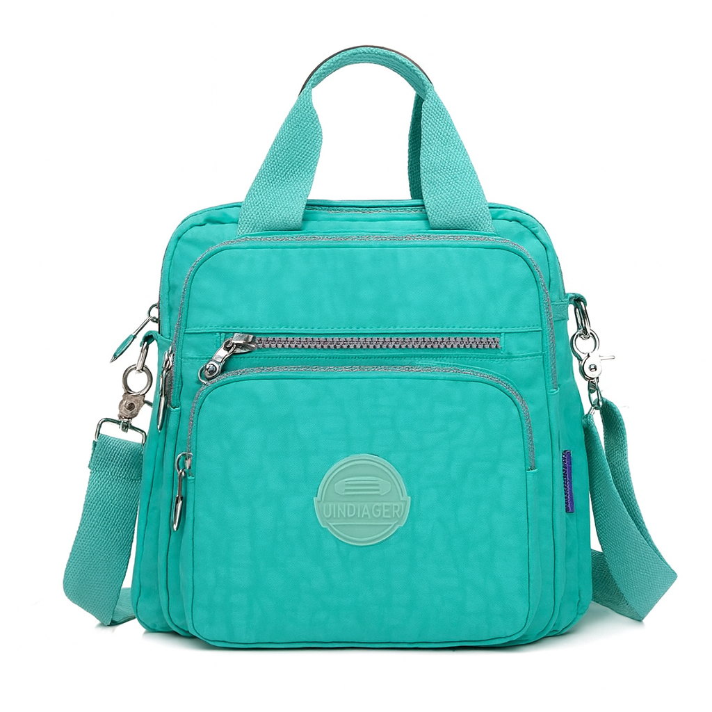 Versatile multifunctional bag that converts from crossbody to backpack, featuring adjustable straps, multiple compartments, and sleek modern design for travel or daily wear