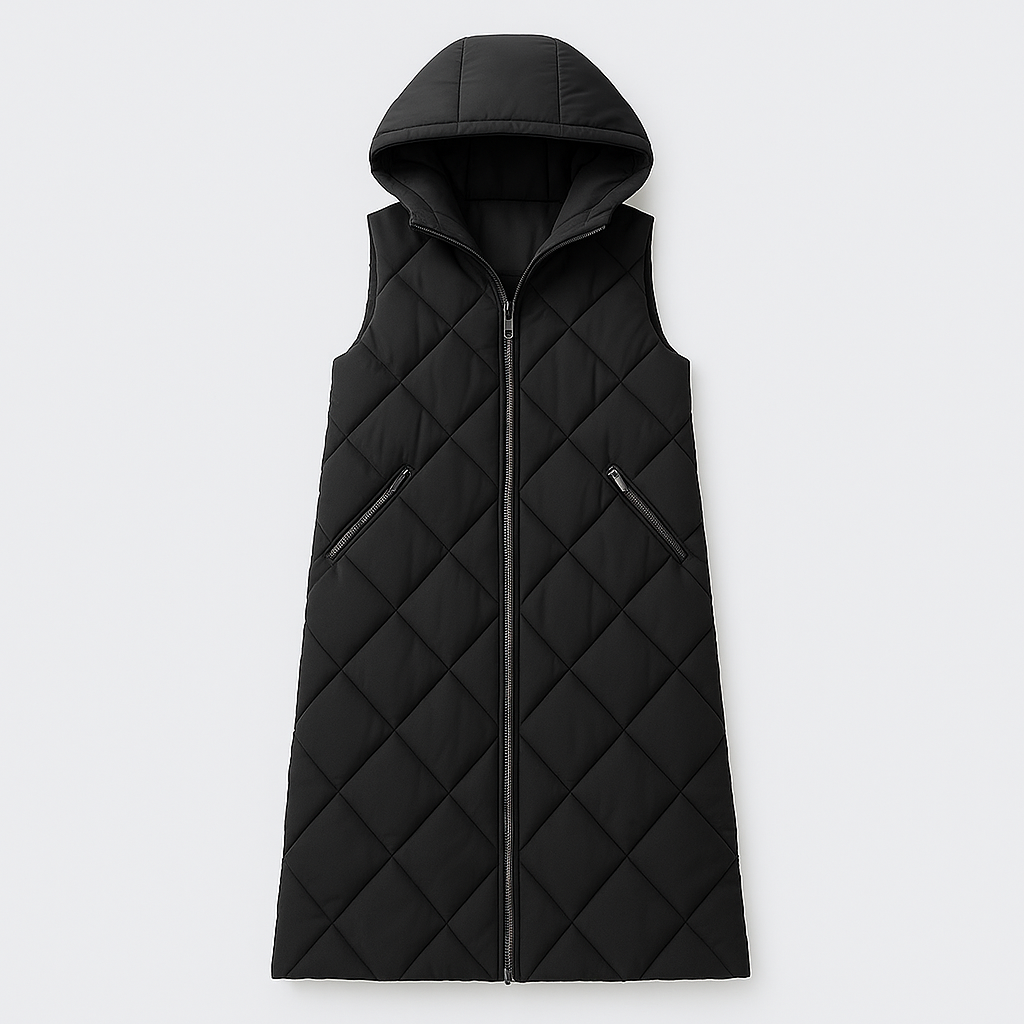 The Harriet Quilted Longline Vest