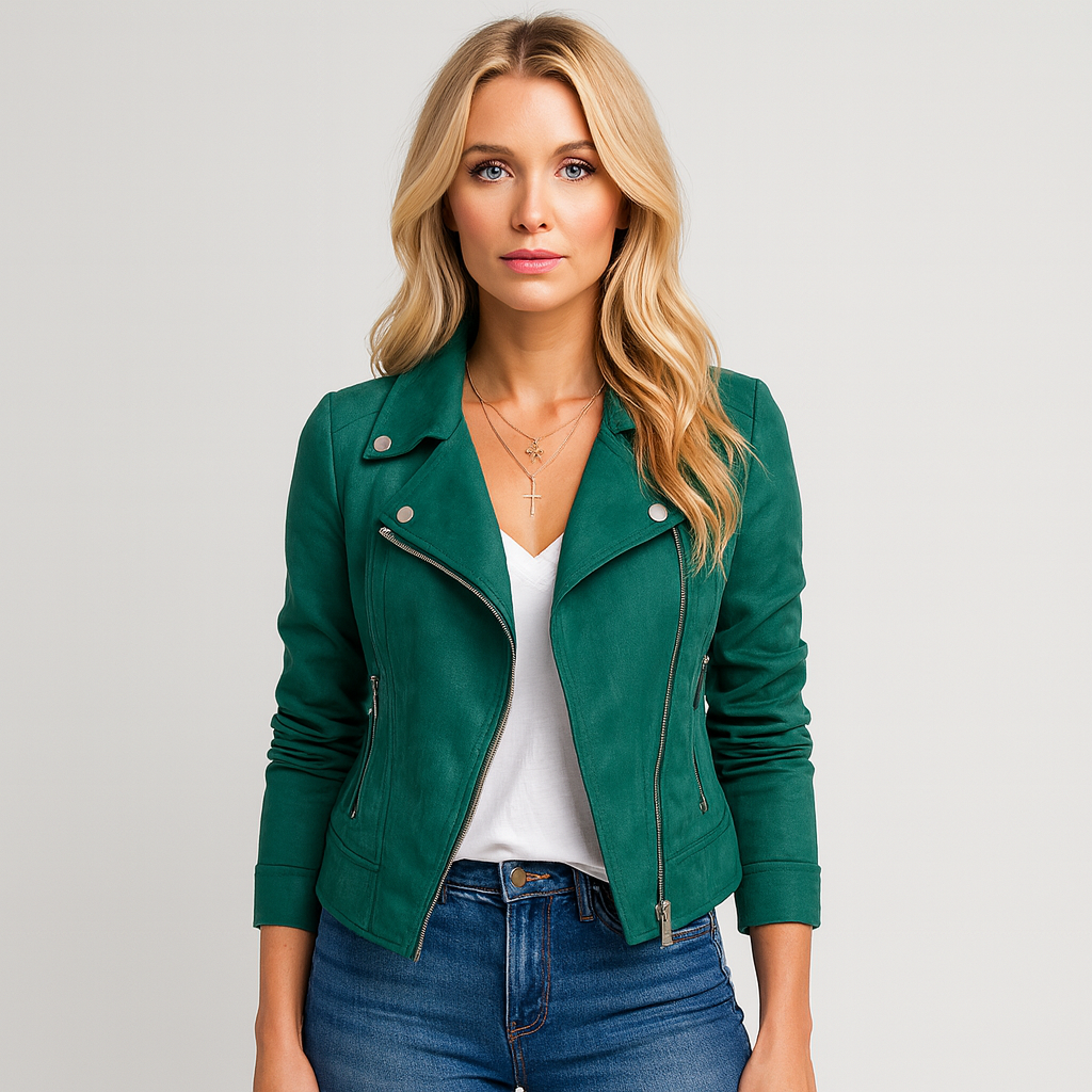 The Jenny Faux Suede Biker Jacket